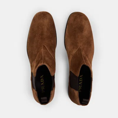Prada Chelsea Boot Ld62 In Brown