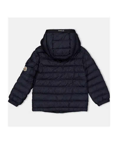 Moncler Logo Patch Down Jacket In Blue