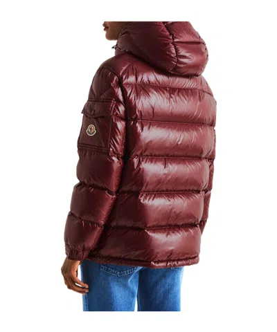 Moncler Horizontal-quilted Down Jacket In Red