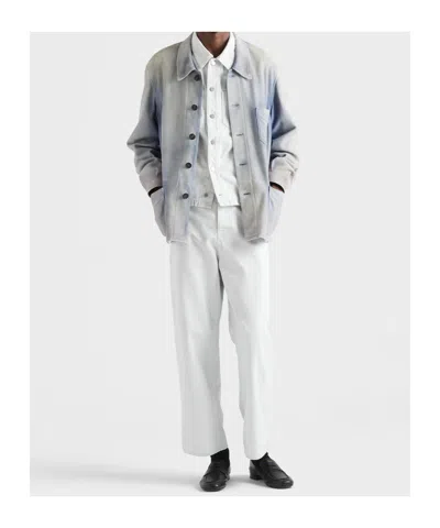 Prada Suede Caban Jacket In White