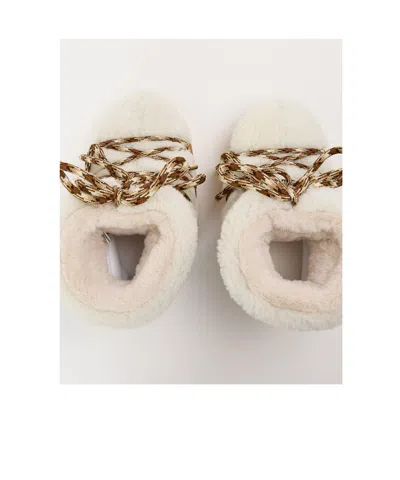 Moon Boot Caramel Suede  Shearling  In Brown