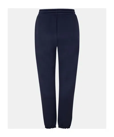 Moncler Logo Cotton Blend Fleece Sweatpants In Blue