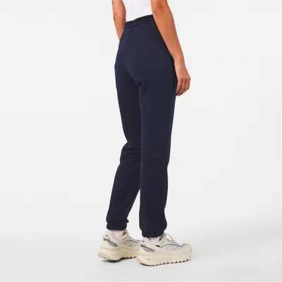 Moncler Logo Cotton Blend Fleece Sweatpants In Blue