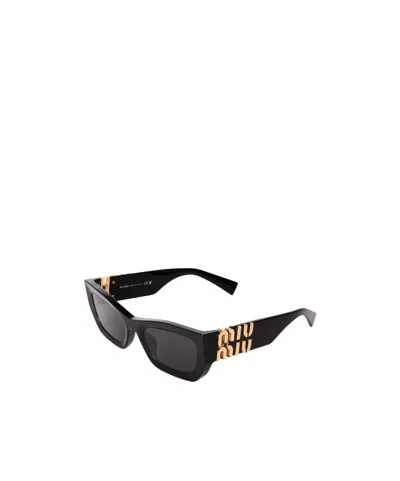 Miu Miu Rectangle Sunglasses In Black