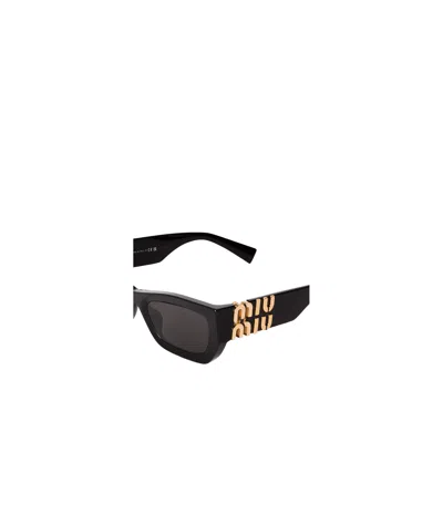 Miu Miu Rectangle Sunglasses In Black