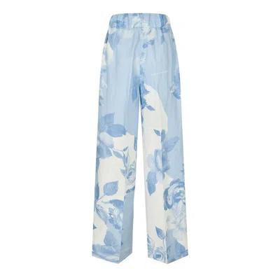 Off-white Printed Wide-leg Pants In White