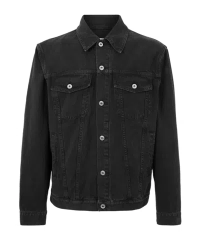 Off-white Off White Canvas Jacket With Logo Embroidery In Burgundy
