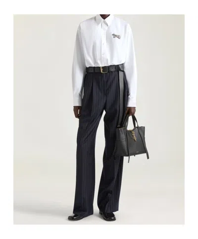 Givenchy Double Pleat Striped Pants In Wool In Multi