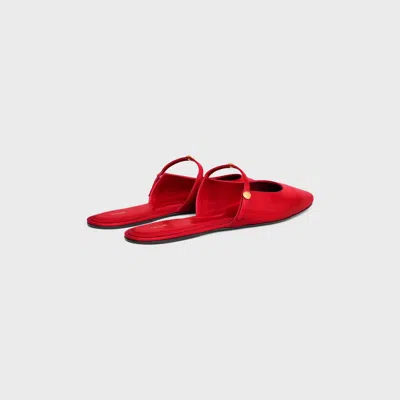 Celine Macaron Mule In Goatskin In Red