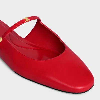 Celine Macaron Mule In Goatskin In Red