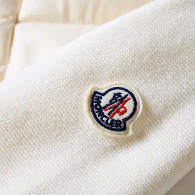 Moncler Womens Miscellaneous Hybrid Logo-badge Nylon And Cotton-knit Cardigan Xl In Neutral