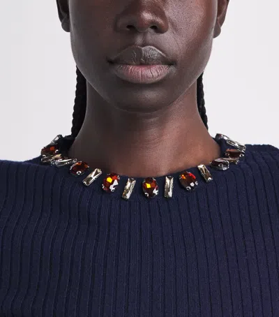 Sandro Paris Wool-blend Embellished Sweater In Blue