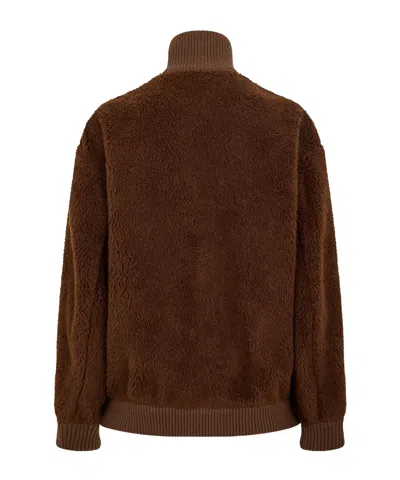 Prada Virgin Wool Bomber With Mini Logo In Red