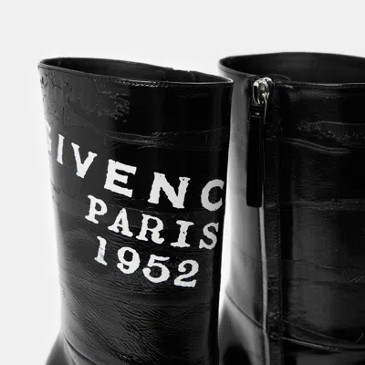 Givenchy Leather Sliced Square Tape Ankle Boots With 9.5 Cm Heel In Black
