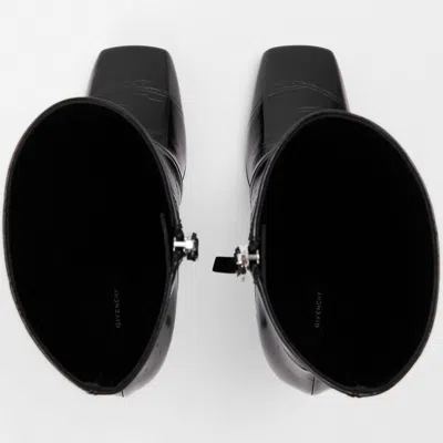 Givenchy Leather Sliced Square Tape Ankle Boots With 9.5 Cm Heel In Black