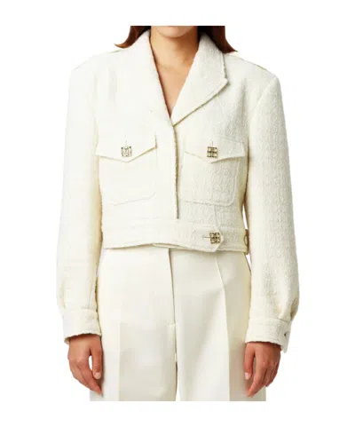 Givenchy Cropped Tweed Jacket In Neutral