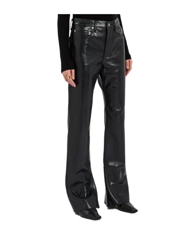Agolde Bootcut Leather Trousers In Black