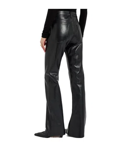 Agolde Bootcut Leather Trousers In Black