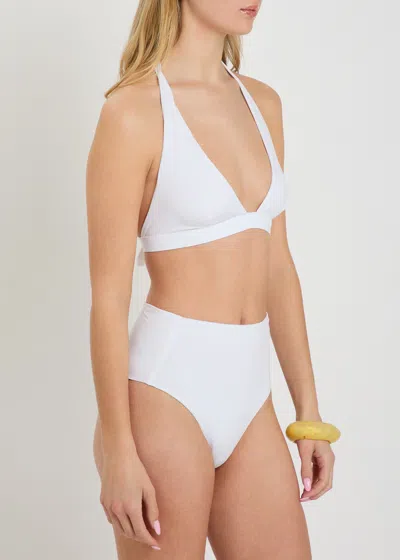 Max Mara Stretchy Bikini Top In White