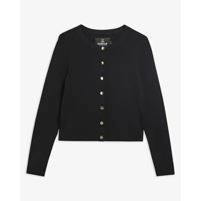 Barbour Button-front Knit Cardigan In Black