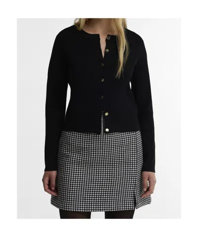 Barbour Button-front Knit Cardigan In Black
