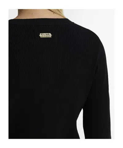 Barbour Button-front Knit Cardigan In Black