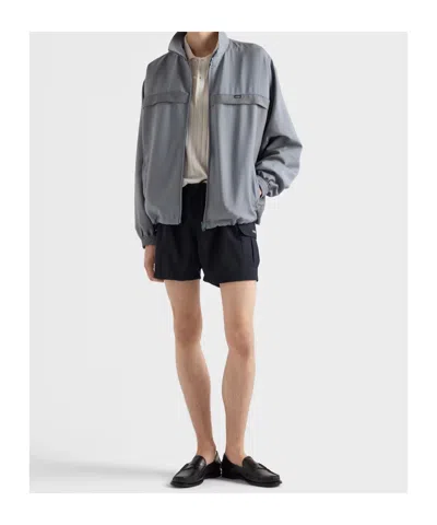 Prada Mohair Wool Jacket In Gray