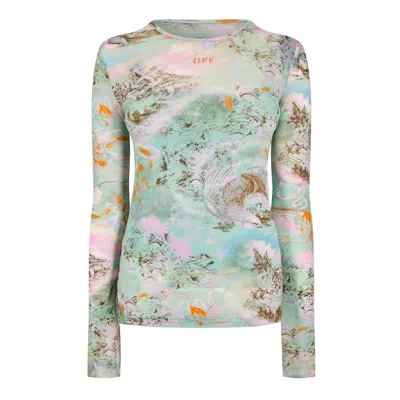 Off-white Double-layer Fabric Top In Transparent