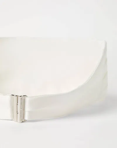 Brunello Cucinelli Satin Cummerbund In White