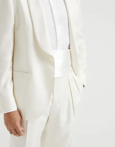 Brunello Cucinelli Satin Cummerbund In White