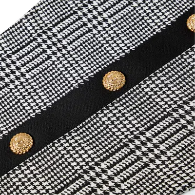 Balmain Plaid Knit Dress In Multi