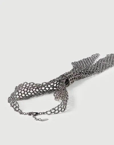 Brunello Cucinelli Sterling Silver Tie In Gray
