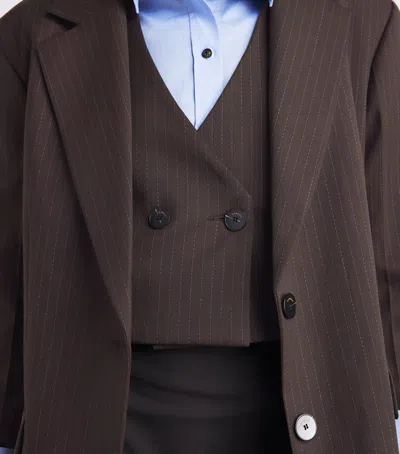 Sandro Paris Striped Waistcoat In Brown