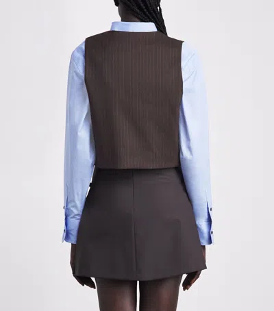 Sandro Paris Striped Waistcoat In Brown