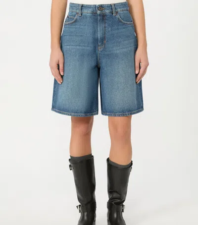 Weekend Max Mara Denim Shorts In Navy