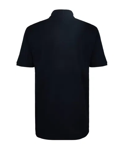 Givenchy Dark Blue Polo Shirt With Logo Embroidery Men In Black