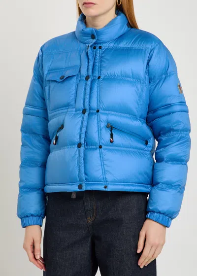 Moncler Mauduits Padded Shell Bomber Jacket In Blue