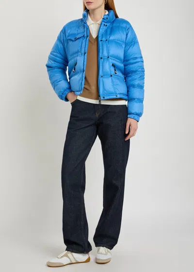 Moncler Mauduits Padded Shell Bomber Jacket In Blue