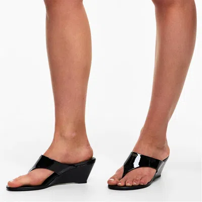 Prada Wedge Flip-flops In Black
