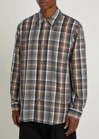 Studio Nicholson Checked Brushed-cotton Shirt In Multi