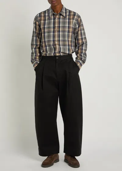 Studio Nicholson Checked Brushed-cotton Shirt In Multi