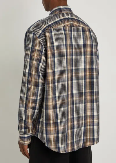Studio Nicholson Checked Brushed-cotton Shirt In Multi