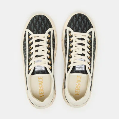 Versace Printed Platform Trainers In Multi
