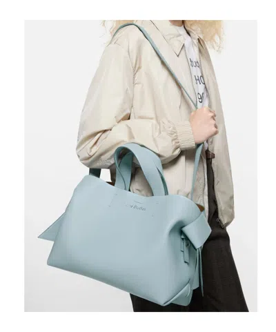Acne Studios Musubi Leather Tote In Blue