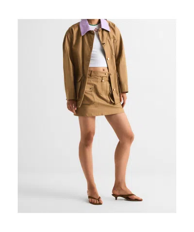 Casablanca Belt-loop Skirt In Brown