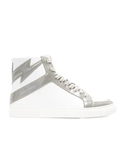 Zadig & Voltaire High Flash Infinity Leather Trainers In White