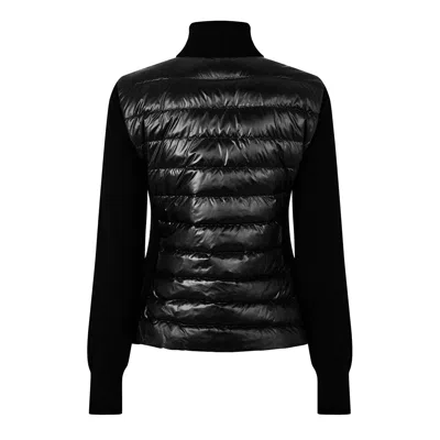 Moncler Zipper Down Jacket In Black