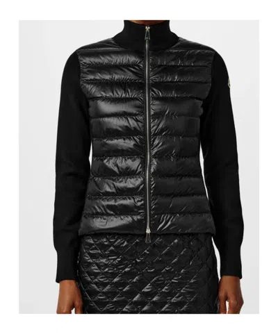 Moncler Zipper Down Jacket In Black