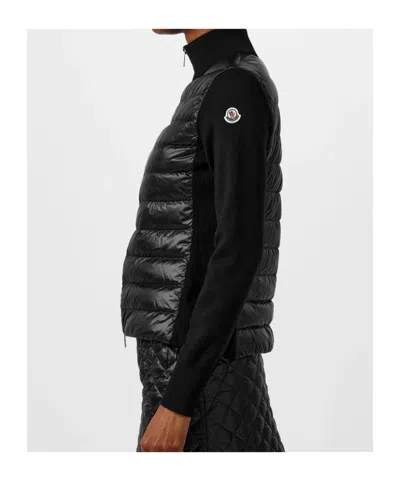 Moncler Zipper Down Jacket In Black