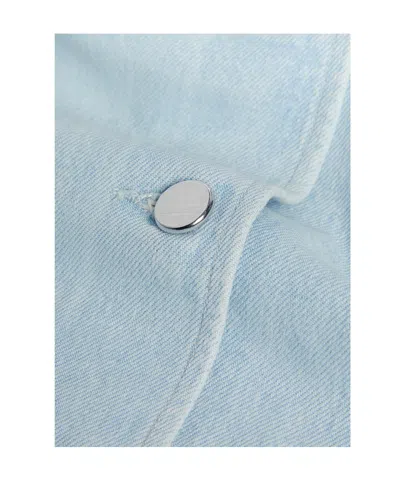 Agolde Leather-trim Denim Jacket In White